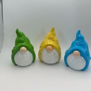 Set Of 3 Gnomes Garden Figures - Ladybug, Butterfly, & Dragonfly - 4” Tall